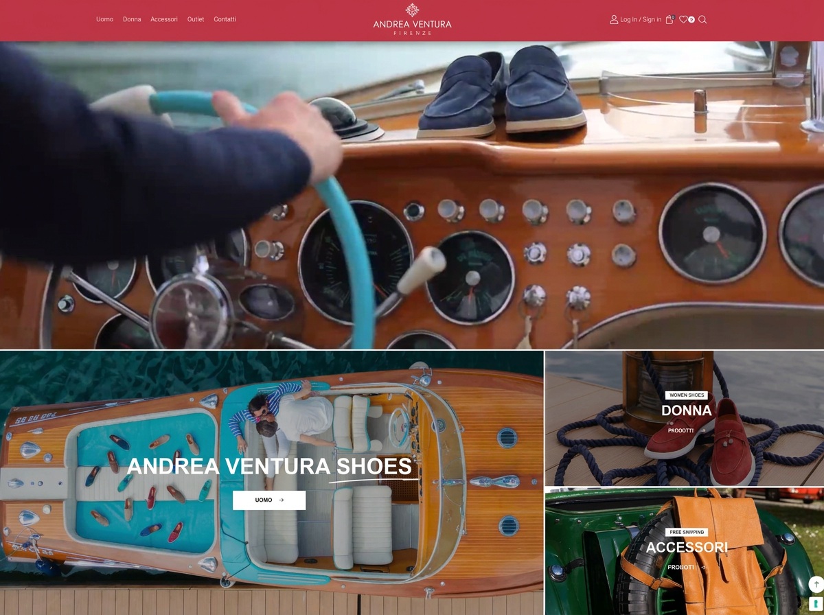 E-commerce B2C Andrea Ventura Shoes realizzato da Web Etica