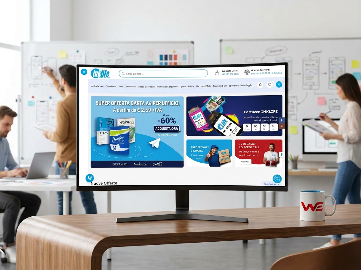 E-commerce B2C e B2B Inklife, forniture per ufficio, realizzato da Web Etica